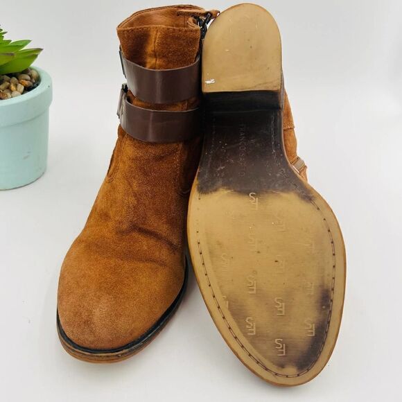 Franco Sarto Women's Linden Block Heel Brown Bootie Size 7 - Picture 12 of 12